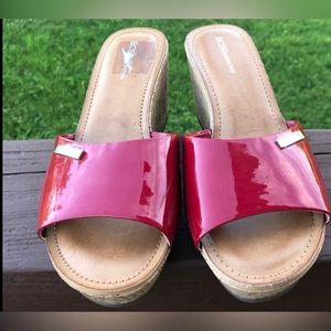 BCBG Red platform wedges size 8